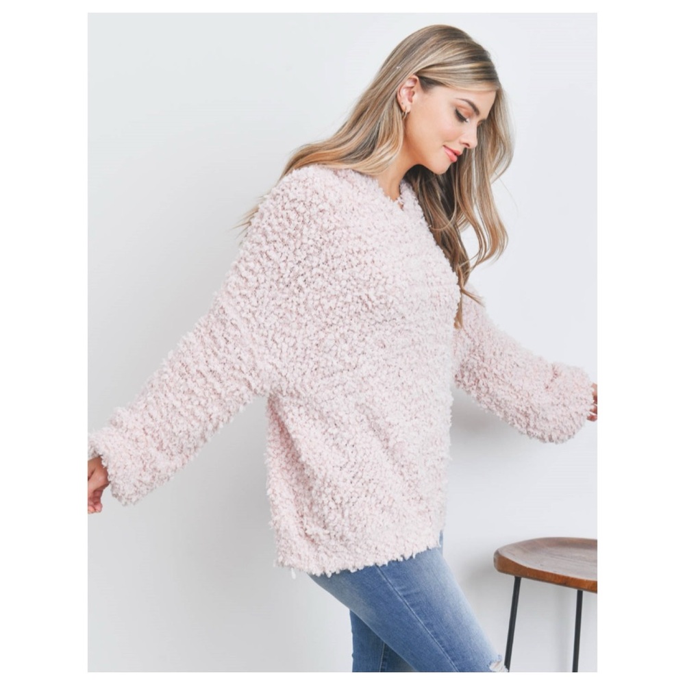 $25 start LAST ONE ❤️ Miracle brand Hooded blush popcorn sweater - Picture 3 of 5